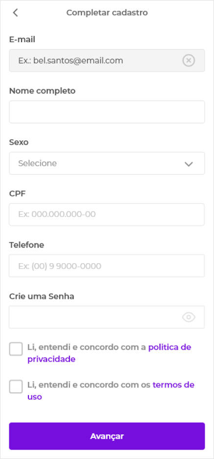 App screen
